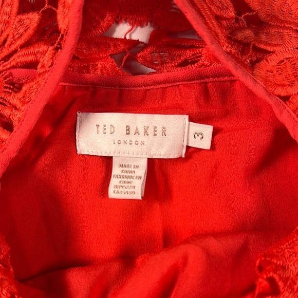 Ted Baker Red Sleeveless Bib Collar Blouse - Picture 2 of 11
